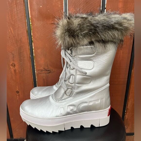 Sorel Joan of Arctic Next Boot Metallic Silver White NEW 10.5 - Picture 5 of 10